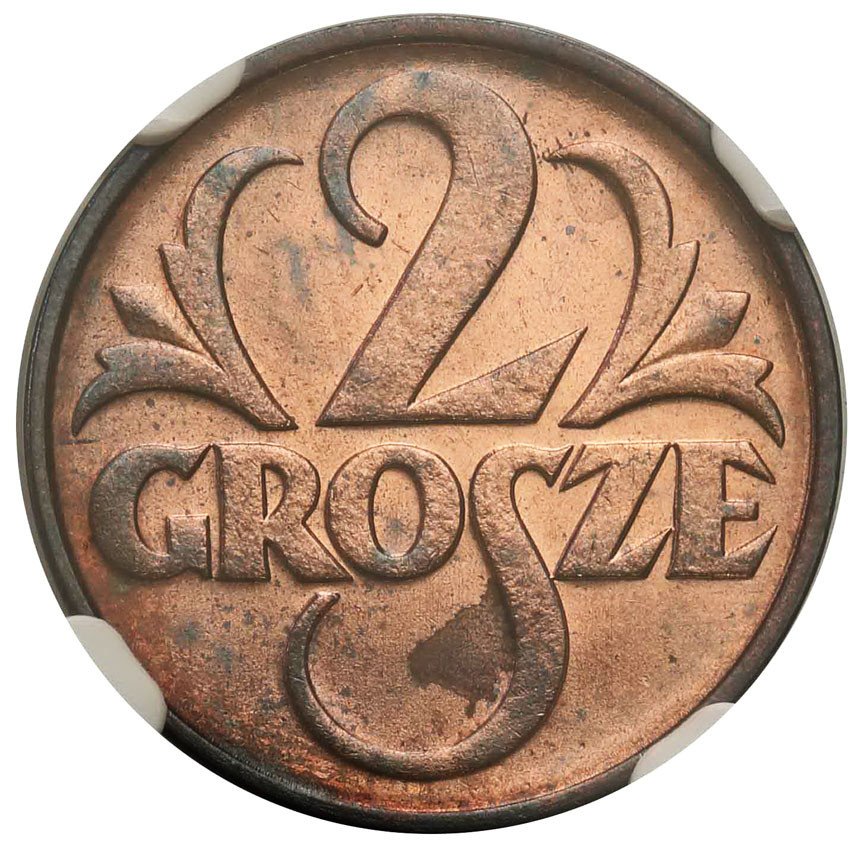 II RP. 2 grosze 1936 NGC MS65 RB